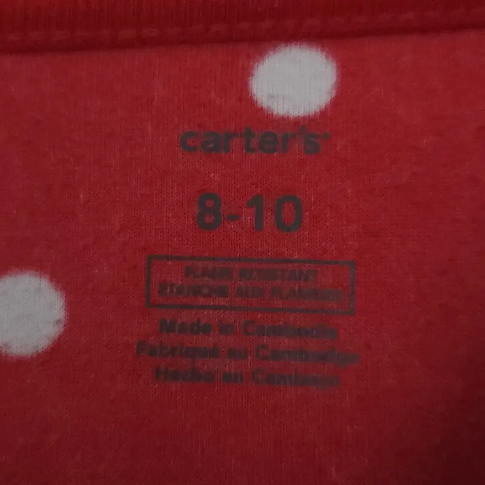 Carters Girls Christmas Pajamas Gingerbread Girl Size 8-10 Fleece Nightgown